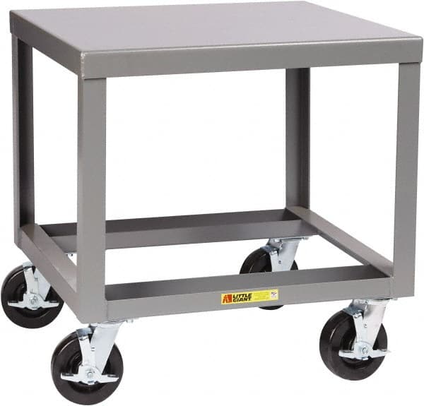 Little Giant - Heavy Duty Mobile Machine Table - Steel, Fixed Leg, Gray, 30" Long x 28" Deep x 30" High - Exact Tooling