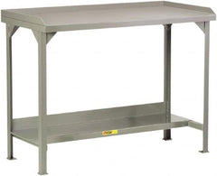 Little Giant - 60 Wide x 30" Deep x 36" High, Steel Heavy-Duty Workbench - Fixed Legs, Gray - Exact Tooling