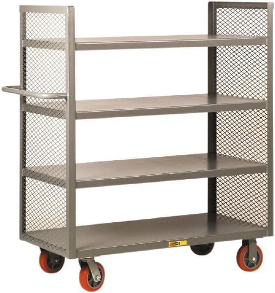 Little Giant - 3,600 Lb Capacity, 4 Shelf, 2-Sided Steel Truck - 53-1/2" Long x 30" Wide x 57" High, Polyurethane Wheels - Exact Tooling