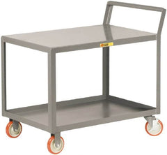 Little Giant - 1,200 Lb Capacity, 18" Wide x 36" Long x 38-3/4" High Shelf Cart - 2 Shelf, Steel, 2 Rigid/2 Swivel Casters - Exact Tooling