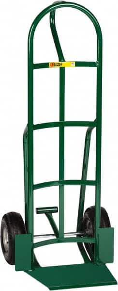 Little Giant - 800 Lb Capacity 49" OAH Hand Truck with Foot Kick - 13-1/2 x 16" Base Plate, Loop Handle, Steel, Pneumatic Wheels - Exact Tooling