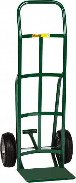 Little Giant - 800 Lb Capacity 47" OAH Hand Truck with Foot Kick - 12 x 14" Base Plate, Continuous Handle, Steel, Pneumatic Wheels - Exact Tooling
