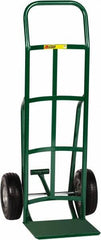 Little Giant - 600 Lb Capacity 47" OAH Hand Truck with Foot Kick - 12 x 14" Base Plate, Continuous Handle, Steel, Flat-Free Microcellular Foam Wheels - Exact Tooling
