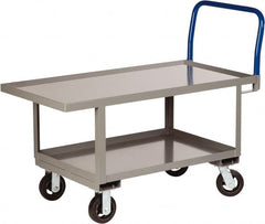 Little Giant - 2,000 Lb Capacity Steel Raised Deck Platform Truck - Steel Deck, 30" OAW, 48" Platform Length x 26" Platform Height, Mold On Rubber Casters - Exact Tooling