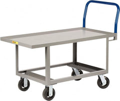 Little Giant - 2,000 Lb Capacity Steel Raised Deck Platform Truck - Steel Deck, 24" OAW, 48" Platform Length x 26" Platform Height, Mold On Rubber Casters - Exact Tooling