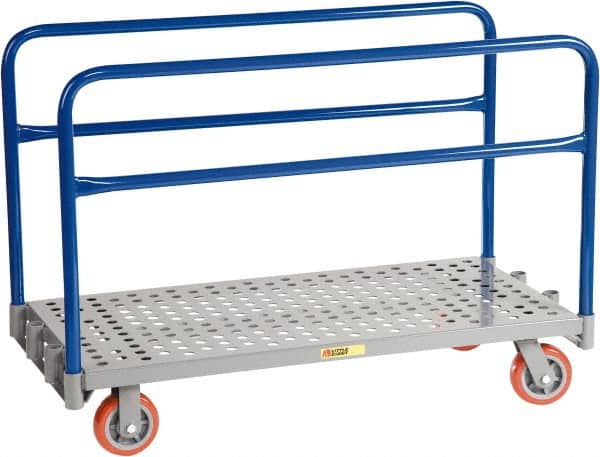 Little Giant - 2,000 Lb Capacity Steel Perforated Deck Platform Truck - Steel Deck, 24" OAW, 36" Platform Length x 9" Platform Height, Polyurethane Casters - Exact Tooling
