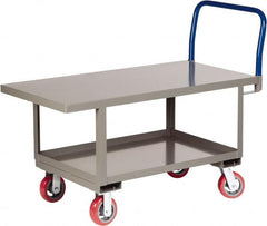 Little Giant - 2,000 Lb Capacity Steel Raised Deck Platform Truck - Steel Deck, 30" OAW, 60" Platform Length x 26" Platform Height, Polyurethane Casters - Exact Tooling