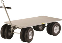 Little Giant - 3,500 Lb Capacity Steel Wagon Truck - Steel Deck, 24" OAW, 48" Platform Length x 16-1/2" Platform Height, Mold On Rubber Casters - Exact Tooling