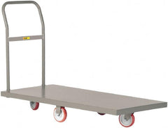 Little Giant - 1,200 Lb Capacity Steel Platform Truck - Steel Deck, 24" OAW, 48" Platform Length x 6-1/2" Platform Height, Polyurethane Casters - Exact Tooling