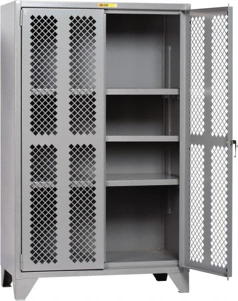 Little Giant - 3 Shelf Visible Storage Cabinet - Steel, 48" Wide x 30" Deep x 78" High, Gray - Exact Tooling