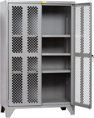 Little Giant - 3 Shelf Visible Storage Cabinet - Steel, 60" Wide x 24" Deep x 78" High, Gray - Exact Tooling