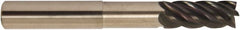 Accupro - 3/8", 5 Flute, Single End, Solid Carbide, 0.02" Corner Radius End Mill - 4" OAL, 38° Helix, Right Hand Flute, 1/2" LOC, Right Hand Cut, 1-1/8" Extended Reach - Exact Tooling