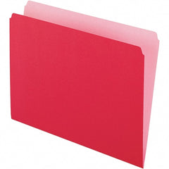 Pendaflex - 9-1/2 x 11-5/8", Letter Size, Red/Light Red, File Folders with Top Tab - 11 Point Stock, Straight Tab Cut Location - Exact Tooling