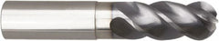 Niagara Cutter - 1" Diam, 2" LOC, 4 Flute Solid Carbide Ball End Mill - AlTiN Finish, Single End, 5" OAL, 1" Shank Diam, Spiral Flute - Exact Tooling