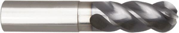 Niagara Cutter - 1" Diam, 2" LOC, 4 Flute Solid Carbide Ball End Mill - AlTiN Finish, Single End, 5" OAL, 1" Shank Diam, Spiral Flute - Exact Tooling