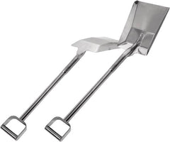 SANI-LAV - 12-1/2" High x 9-1/2" Wide Tapered Steel Shovel - 40" Long Steel D-Grip Handle, No Step - Exact Tooling