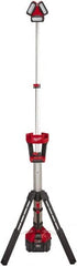 Milwaukee Tool - Cordless Work Lights; Voltage: 18 ; Run Time: 8 Hrs. ; Lumens: 3000 ; Color: Red/ Black ; Includes: (1)?M18? ROCKET? Tower Light/Charger?(2136-20) ; PSC Code: 6210 - Exact Tooling
