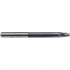Emuge - 1/4" Diam, 1/4" LOC, 2 Flute Solid Carbide Roughing & Finishing End Mill - TiAlN Finish, 3-1/2" OAL, 1/4" Shank Diam, Cylindrical Shank, 30° Helix, Extra Long Length - Exact Tooling