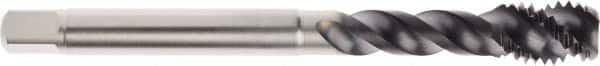 Seco - M22x2.50 Metric 4 Flute 6HX Modified Bottoming Spiral Flute Tap - Powdered Metal, AlTiN Finish, 140mm OAL, Right Hand Flute, Right Hand Thread, H6 - Exact Tooling