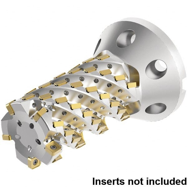 Kennametal - 56 Inserts, 2" Cut Diam, 4-5/8" Arbor Diam, 4.2236" Max Depth of Cut, Indexable Square-Shoulder Face Mill - 0° Lead Angle, 7-1/2" High, SNHJ1004.. Insert Compatibility, Through Coolant, Series HARVI Ultra 8X - Exact Tooling