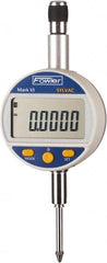 Fowler - 0 to 25mm Range, 0.00005" Graduation, Electronic Drop Indicator - Center Lug Back, Accurate to 0.00016", Inch & Metric System, LCD Display - Exact Tooling