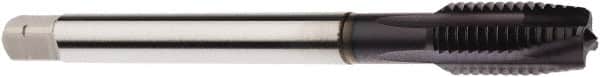 Seco - M18x2.50 Metric, 4 Flute, TiAlN Finish, Powdered Metal Spiral Point Tap - Plug Chamfer, Right Hand Thread, 4.9213" OAL, 1.1811" Thread Length, 14mm Shank Diam, 6H Class of Fit - Exact Tooling
