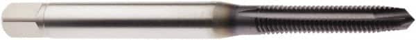 Seco - M5x0.80 Metric, 3 Flute, TiAlN Finish, Powdered Metal Spiral Point Tap - Plug Chamfer, Right Hand Thread, 3.1496" OAL, 0.5906" Thread Length, 6mm Shank Diam, 6H Class of Fit - Exact Tooling