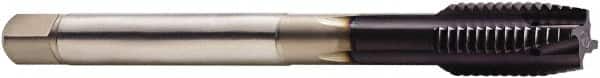 Seco - M18x2.50 Metric, 4 Flute, AlTiN Finish, Powdered Metal Spiral Point Tap - Plug Chamfer, Right Hand Thread, 4.9213" OAL, 1.1811" Thread Length, 14mm Shank Diam, 6HX Class of Fit - Exact Tooling