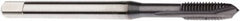 Seco - M1.8x0.35 Metric, 2 Flute, TiCN Finish, Cobalt Spiral Point Tap - Plug Chamfer, Right Hand Thread, 40mm OAL, 7mm Thread Length, 2.5mm Shank Diam, 6H Class of Fit - Exact Tooling