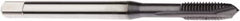 Seco - M10x1.50 Metric, 3 Flute, TiCN Finish, Cobalt Spiral Point Tap - Plug Chamfer, Right Hand Thread, 100mm OAL, 19.2mm Thread Length, 10mm Shank Diam, 6H Class of Fit - Exact Tooling