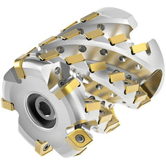 Kennametal - 28 Inserts, 2" Cut Diam, 3/4" Arbor Diam, 2.1415" Max Depth of Cut, Indexable Square-Shoulder Face Mill - 0° Lead Angle, 2-1/2" High, SNHJ1004.. Insert Compatibility, Through Coolant, Series HARVI Ultra 8X - Exact Tooling