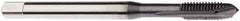 Seco - M8x1.25 Metric, 3 Flute, TiCN Finish, Cobalt Spiral Point Tap - Plug Chamfer, Right Hand Thread, 90mm OAL, 17.4mm Thread Length, 8mm Shank Diam, 6H Class of Fit - Exact Tooling