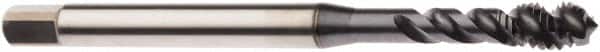 Seco - M5x0.80 Metric 3 Flute 6H Modified Bottoming Spiral Flute Tap - Cobalt, TiCN Finish, 2.7559" OAL, Right Hand Flute, Right Hand Thread, H6 - Exact Tooling