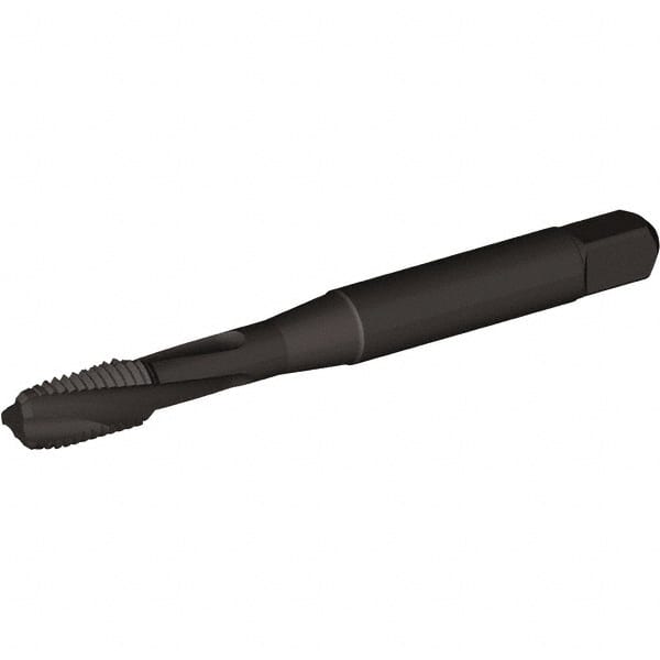 Kennametal - #10-24 UNC 3 Flute 2B/3B Bottoming Spiral Flute Tap - Vanadium High Speed Steel, Oxide Finish, 2-3/8" OAL, Right Hand Flute, Right Hand Thread, H3, Series T694 - Exact Tooling
