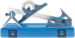SPI - 4 Piece, 12" Combination Square Set - 1/32 & 1/64" (English/Metric) Graduation, Hardened Steel Blade, Hardened Steel Center, Protractor & Square Head - Exact Tooling
