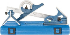 SPI - 4 Piece, 12" Combination Square Set - 1/16, 1/32, 1/64 & 1/8" (4R) Graduation, Hardened Steel Blade, Hardened Steel Center, Protractor & Square Head - Exact Tooling