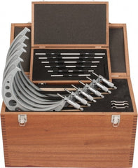 SPI - 6 to 12" Range, 6 Piece Mechanical Outside Micrometer Set - 0.0001" Graduation, 0.0002, 0.0003" Accuracy, Ratchet Stop Thimble - Exact Tooling