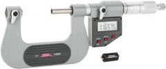 SPI - 25 to 50mm Range, Electronic Screw Thread Micrometer - Ratchet Stop Thimble, 0.00005" Graduation, 0.0002" Accuracy - Exact Tooling