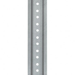 Nucor - 7' High, Galvanized Traffic Sign Post - Steel, 3/8" Hole Diam, Silver - Exact Tooling