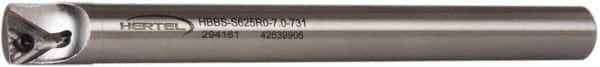 Hertel - 0.731" Min Bore Diam, 7" OAL, 5/8" Shank Diam, HBBS Indexable Boring Bar - 5" Max Bore Depth, TD.., TP.. Insert, Screw Holding Method - Exact Tooling