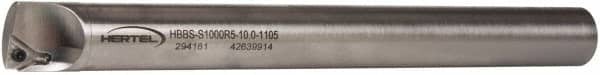 Hertel - 1.105" Min Bore Diam, 10" OAL, 1" Shank Diam, HBBS Indexable Boring Bar - 8" Max Bore Depth, TD.., TP.. Insert, Screw Holding Method - Exact Tooling