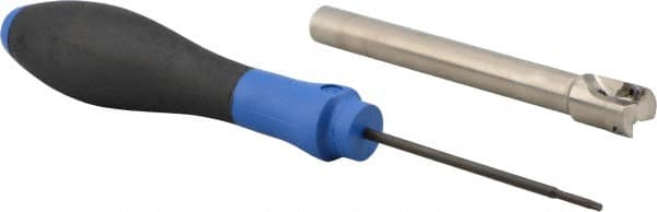 Seco - 1/2" Cut Diam, 0.197" Max Depth of Cut, 3/8" Shank Diam, 3.937" OAL, Indexable Square Shoulder End Mill - XO.X 0602 Inserts, Cylindrical Shank, 90° Lead Angle, Through Coolant, Series Nano Turbo - Exact Tooling