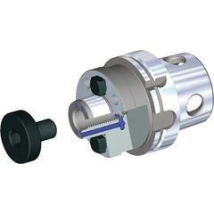 Kennametal - KM4X100 Modular Connection 1" Pilot Diam Shell Mill Holder - 4" Flange to Nose End Projection, 2-3/4" Nose Diam, 1/2-20 Lock Screw, Through-Spindle Coolant - Exact Tooling