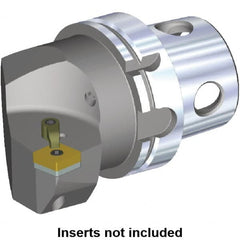 Kennametal - Right Hand Cut, Size KM4X100, CN.. Insert Compatiblity, Internal or External Modular Turning & Profiling Cutting Unit Head - 63mm Ctr to Cutting Edge, 100mm Head Length, Through Coolant - Exact Tooling