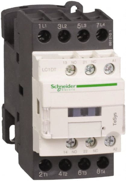 Schneider Electric - 4 Pole, 24 Coil VDC, 40 Amp at 440 VAC, Nonreversible IEC Contactor - Bureau Veritas, CCC, CSA, CSA C22.2 No. 14, DNV, EN/IEC 60947-4-1, EN/IEC 60947-5-1, GL, GOST, LROS, RINA, RoHS Compliant, UL 508, UL Listed - Exact Tooling