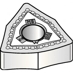 Kennametal - WNMG431 MS Grade KCU10 Carbide Turning Insert - TiAlN Finish, 80° Trigon, 1/2" Inscr Circle, 3/16" Thick, 1/64" Corner Radius - Exact Tooling