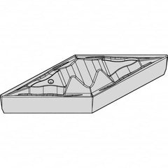 Kennametal - VBMR221 FP Grade KCU25 Carbide Turning Insert - AlTiN Finish, 35° Diamond, 1/4" Inscr Circle, 1/8" Thick, 1/64" Corner Radius - Exact Tooling