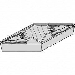 Kennametal - VCMR331 FP Grade KCU25 Carbide Turning Insert - AlTiN Finish, 35° Diamond, 3/8" Inscr Circle, 3/16" Thick, 1/64" Corner Radius - Exact Tooling