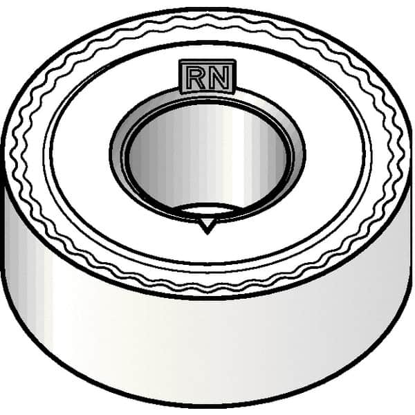 Kennametal - RNMG32 RN Grade KCP25B Carbide Turning Insert - TiCN/Al2O3/TiOCN Finish, Round, 3/8" Inscr Circle, 1/8" Thick - Exact Tooling