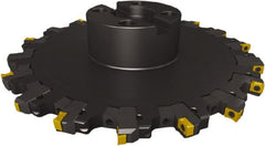 Seco - Shell Mount Connection, 5/16" Cutting Width, 2.2" Depth of Cut, 8" Cutter Diam, 1-1/2" Hole Diam, 7 Tooth Indexable Slotting Cutter - R335.18 Toolholder, LNK.. 05.. Insert, Neutral Cutting Direction - Exact Tooling